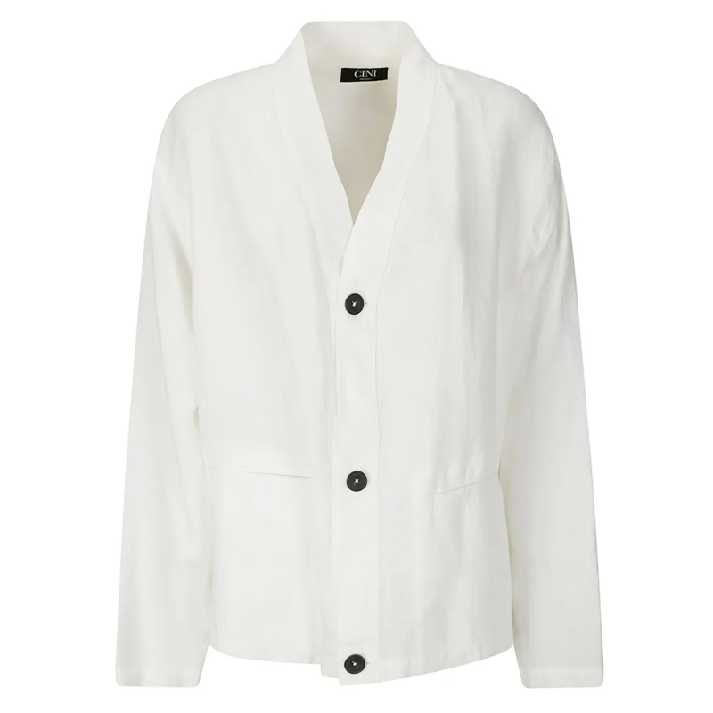 CINI VENEZIA Strickjacke Mezzolitro Cardigan White