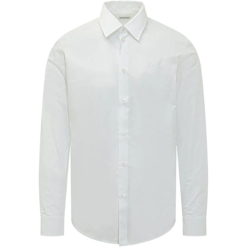 Burberry  Camicia a Manica Lunga con Colletto Classico e Bot weiß