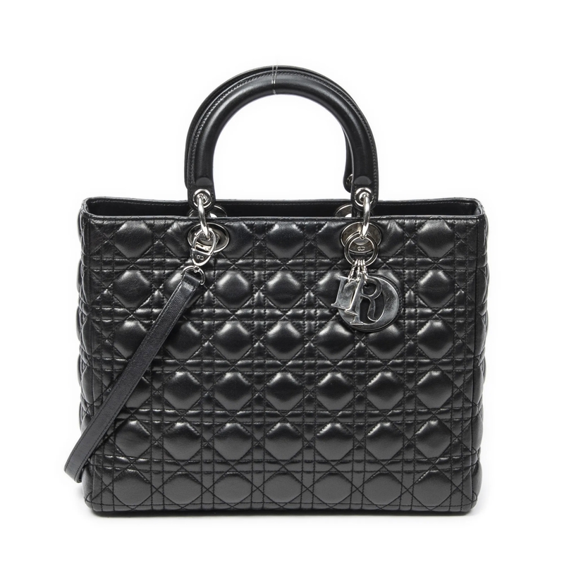 Christian Dior Crossbody Bag Large Lady Dior Zip schwarz