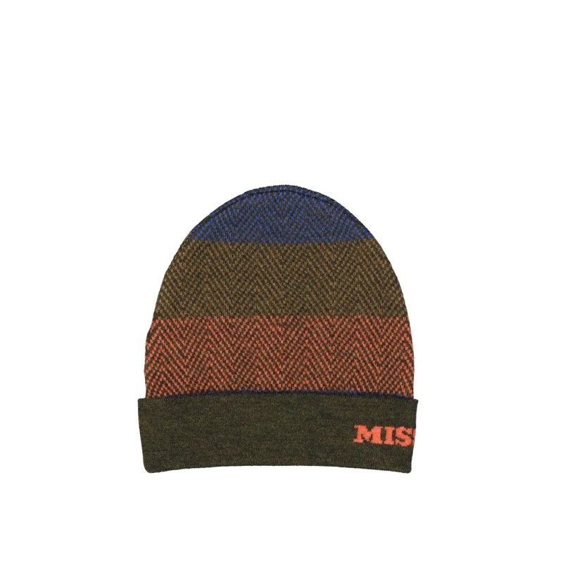 Missoni Hoed Wool Hat With Color-Block Design Brown