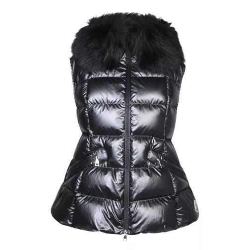 Moncler Padded Gilet In Shiny Nylon Black 