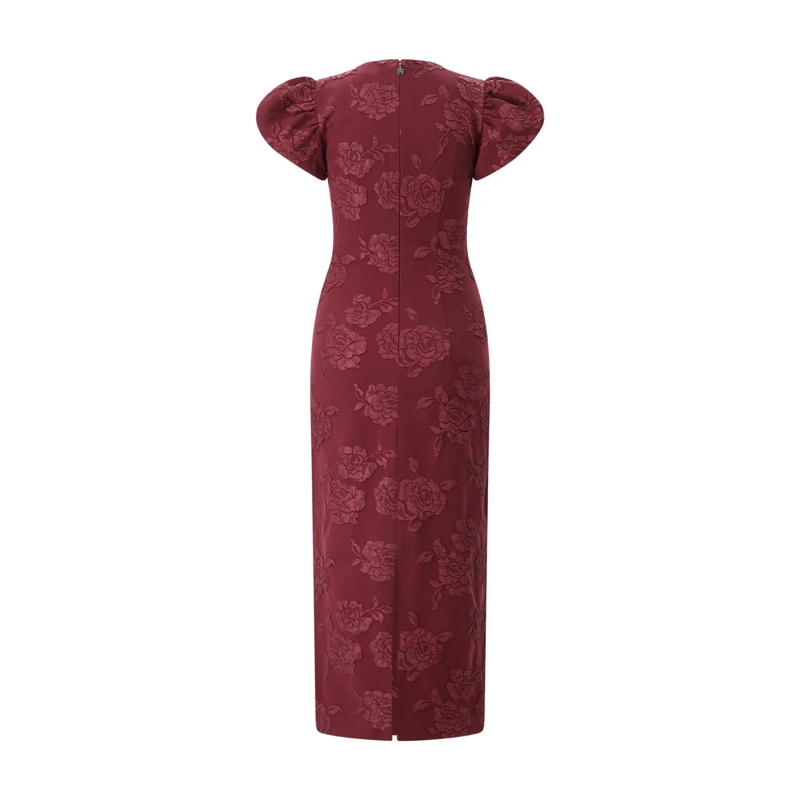 Rotate Maxikleid Midikleid mit Puffärmeln rot(Image 3)