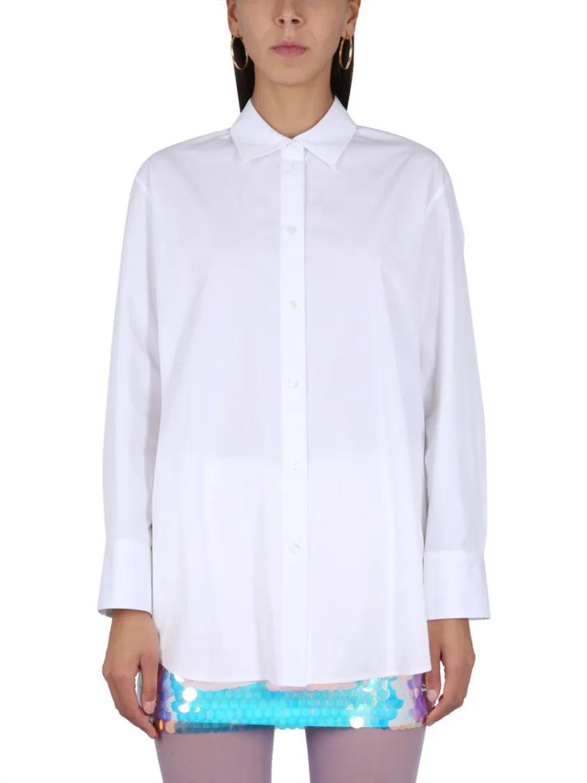 Thumbnail - Nina Ricci - Relaxed Fit White Button Closure Shirt - Größe 34 - weiß