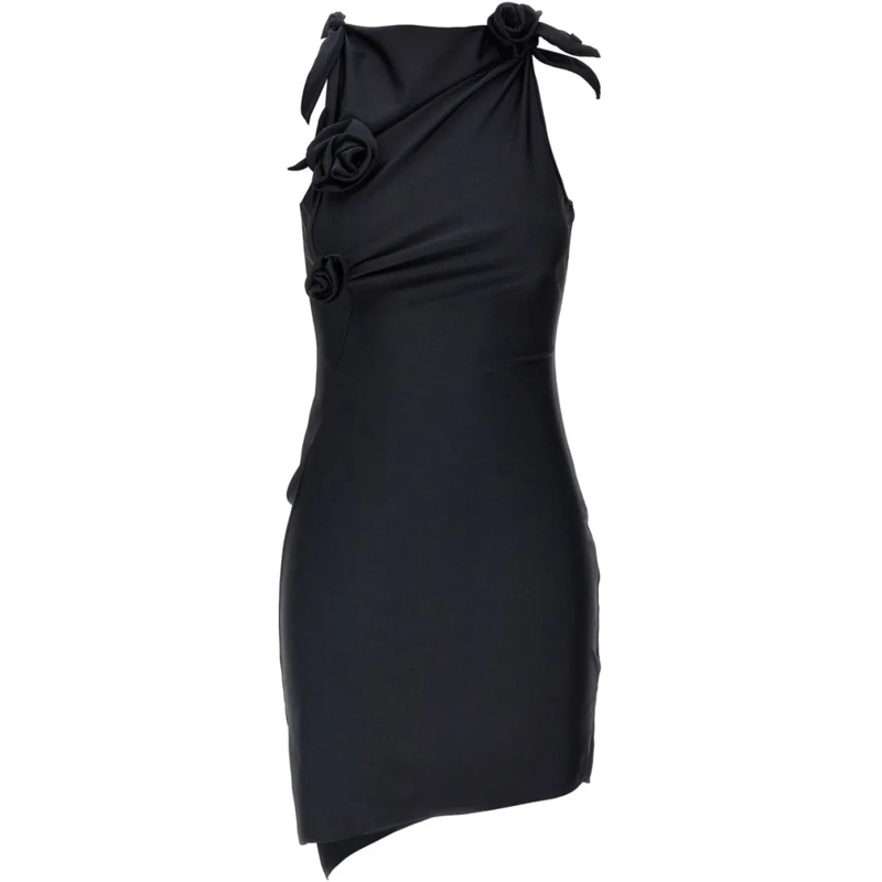 Coperni Minikleid Asymmetric Hem Black Dress Black