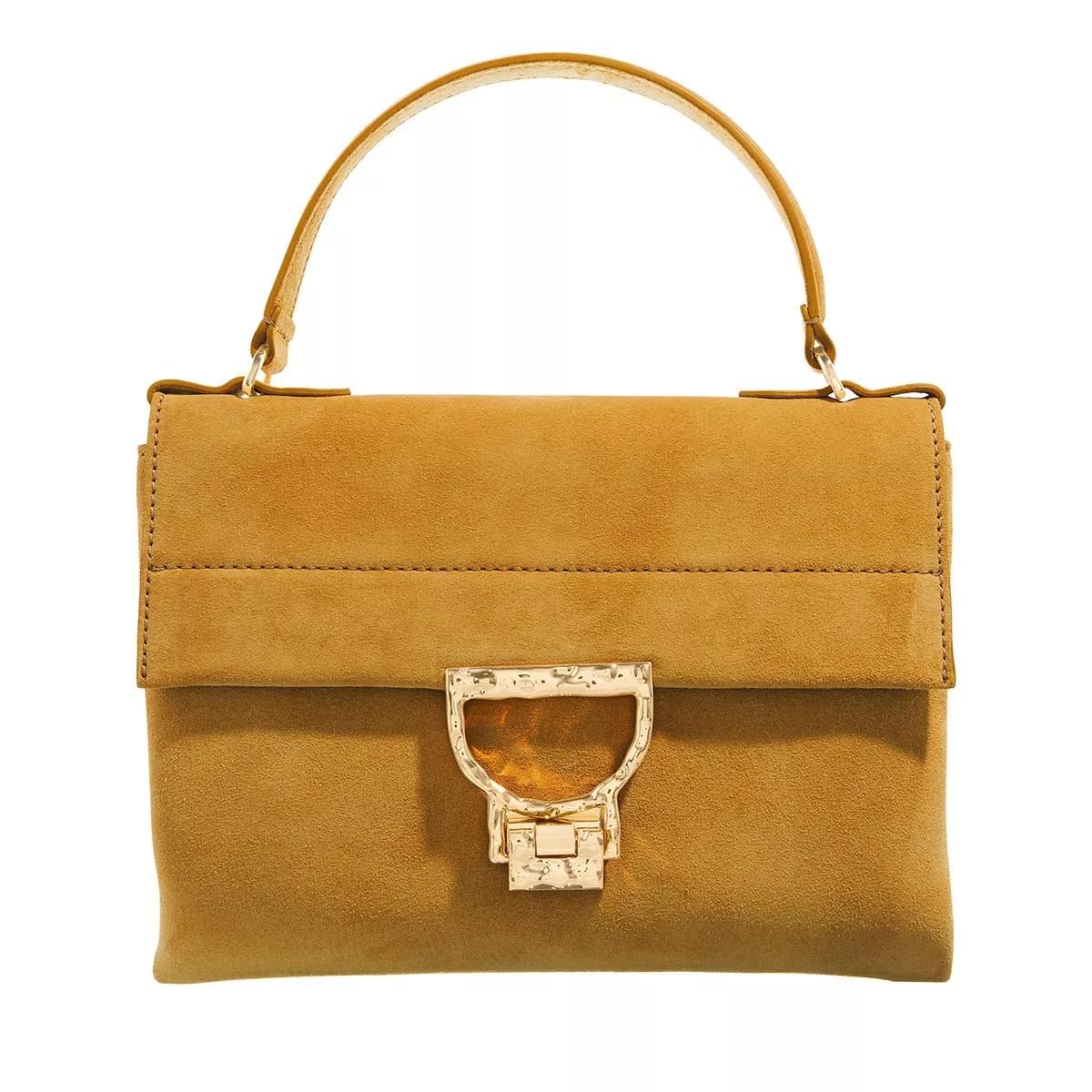 Coccinelle Arlettis Suede Droplet Citronella Satchel