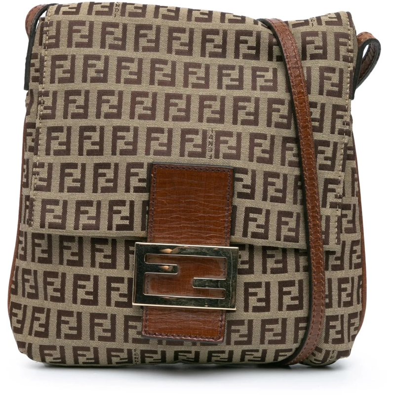 Fendi Schultertasche 2000-2010 Zucchino Canvas Crossbody braun