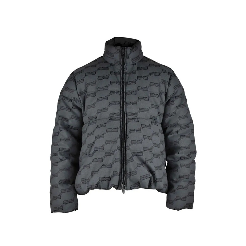 Balenciaga Daunenjacke Quilted Down Jacket With Monogram Grey