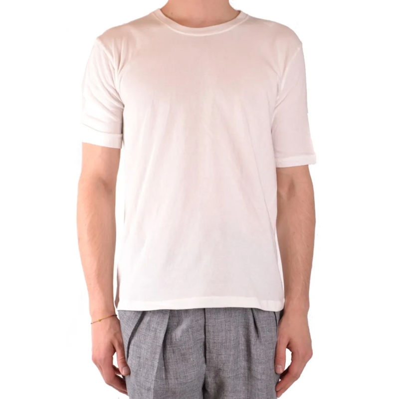 Laneus T-shirt White Crew Neck T-Shirt With Relaxed Fit Neutrals