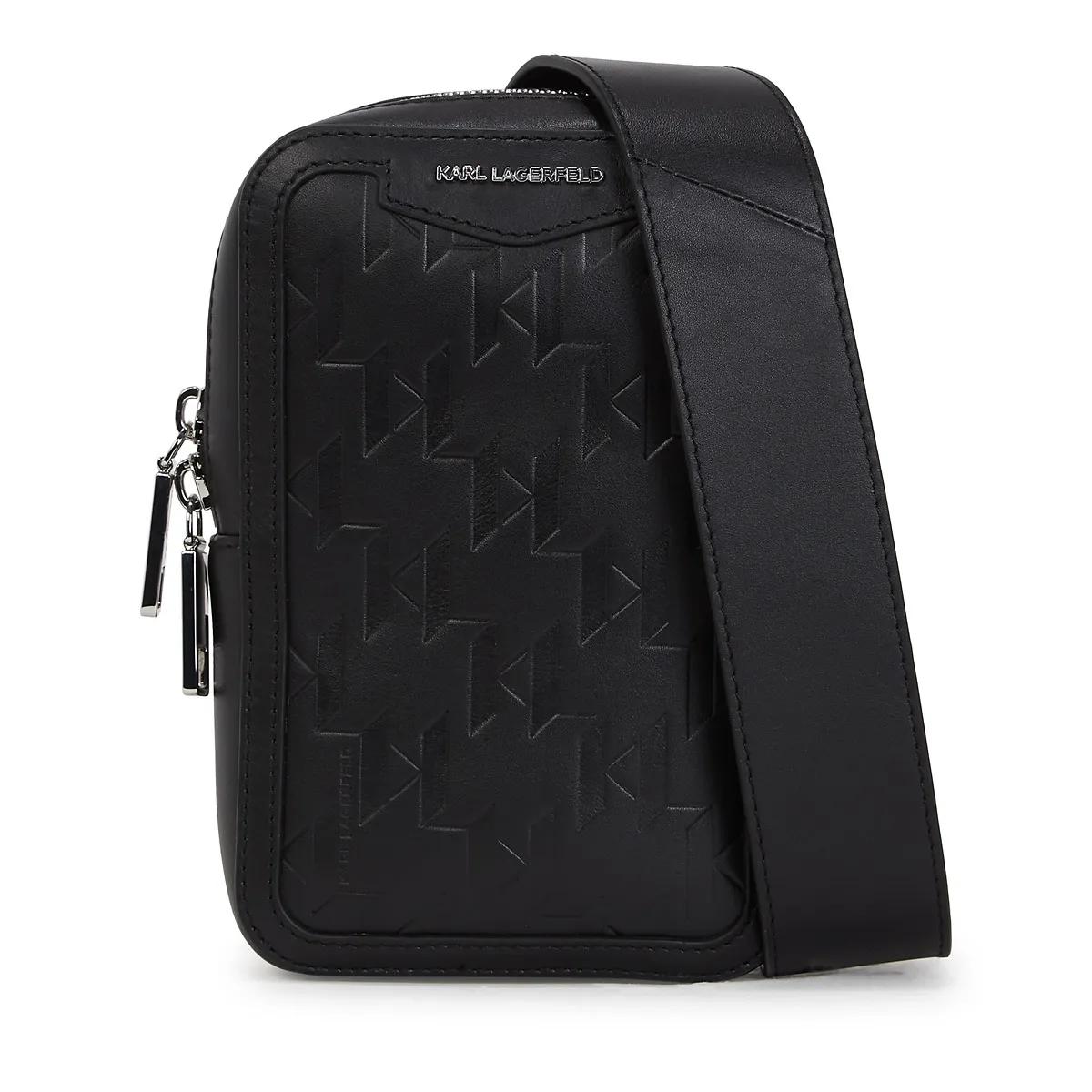 Karl Lagerfeld Crossbody Bags - K/LOOM KLEINE SLINGBAG AUS LEDER - Gr. unisize - in Schwarz - für Herren