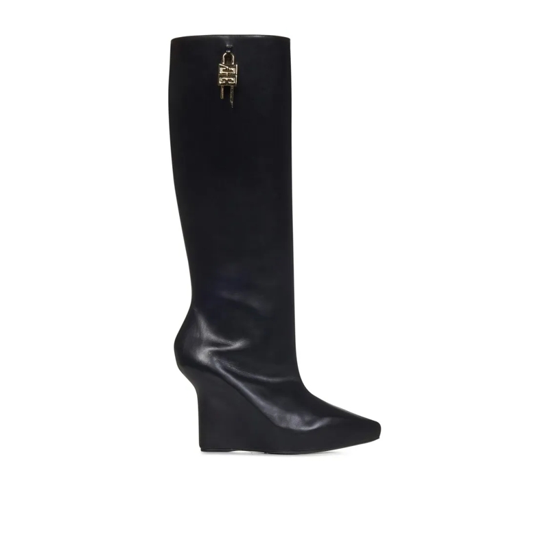 Givenchy Bottes G-Lock Leather Boots Black