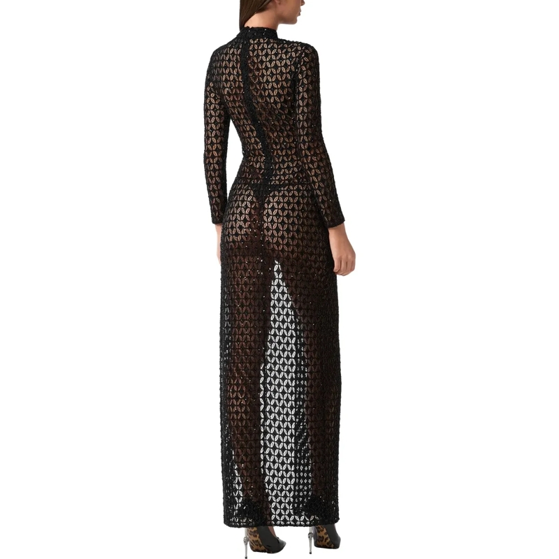 Philipp Plein Maxikleid Long Dress Embellished schwarz(Image 2)