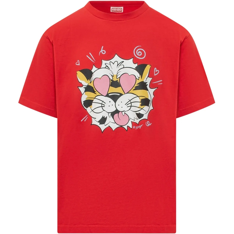 Kenzo T-Shirt T-shirt Oversize con Stampa Tigre rot