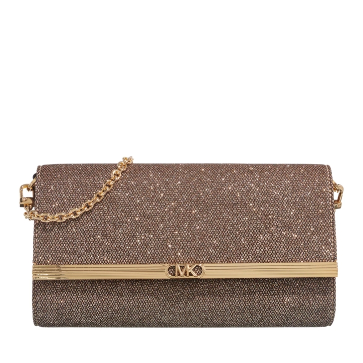 Michael Kors Mona Large Clutch Gold Crossbody Bag