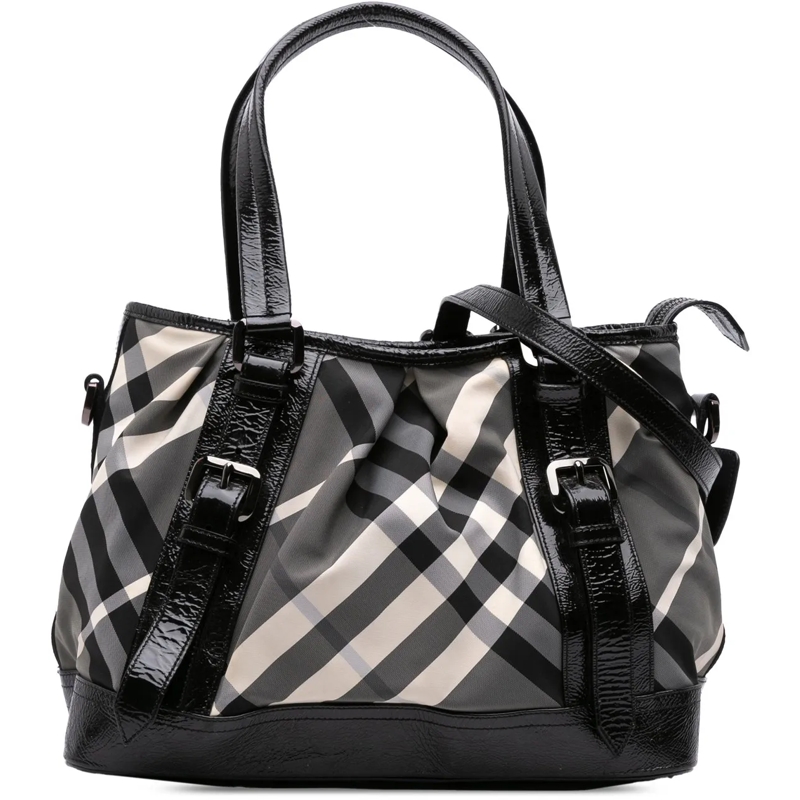 Burberry Sac à bandoulière Beat Check Nylon Lowry Satchel grau