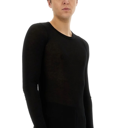 Rick Owens Langärmelige Oberteile Slim Fit T-Shirt Black (Image 4)