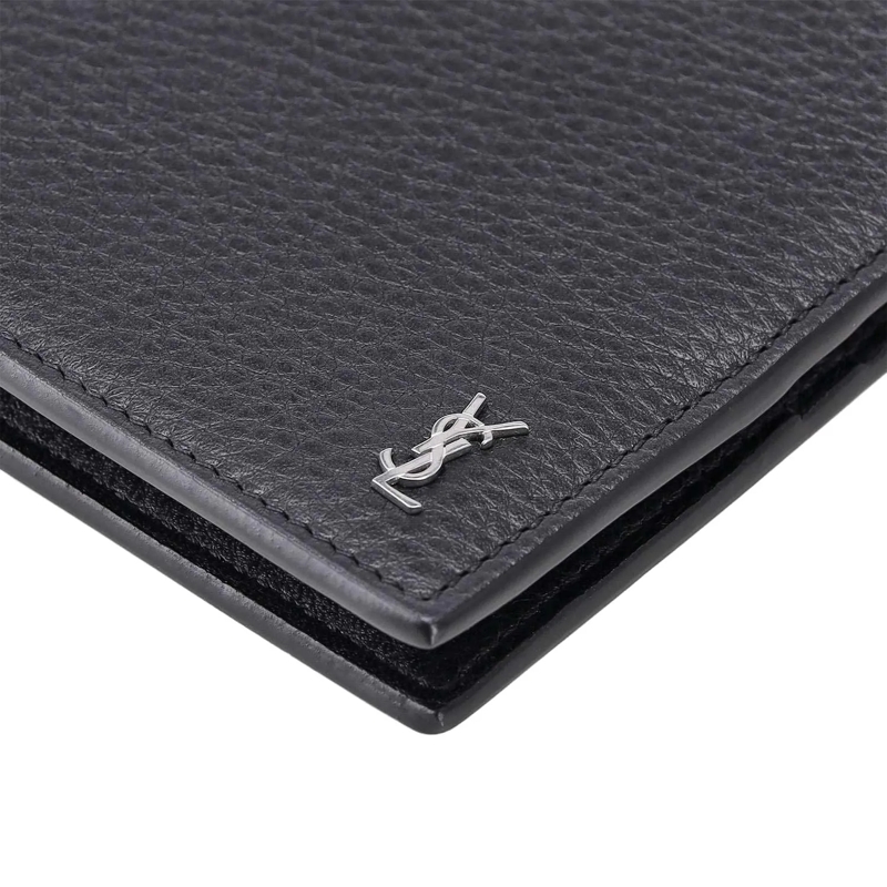 Saint Laurent Portefeuille à deux volets Portemonnaie aus Leder schwarz(Image 3)