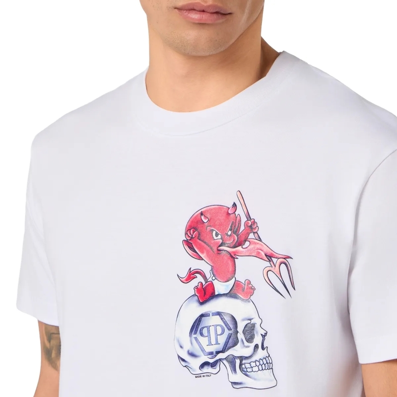 Philipp Plein T-Shirt Round Neck T-Shirt Baby Devil Small weiss(Image 5)