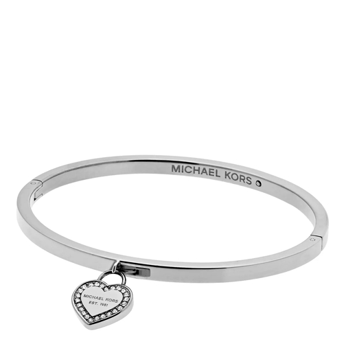 Michael Kors Logo Heart Ladies Brilliance Bracelet Silver Armreif