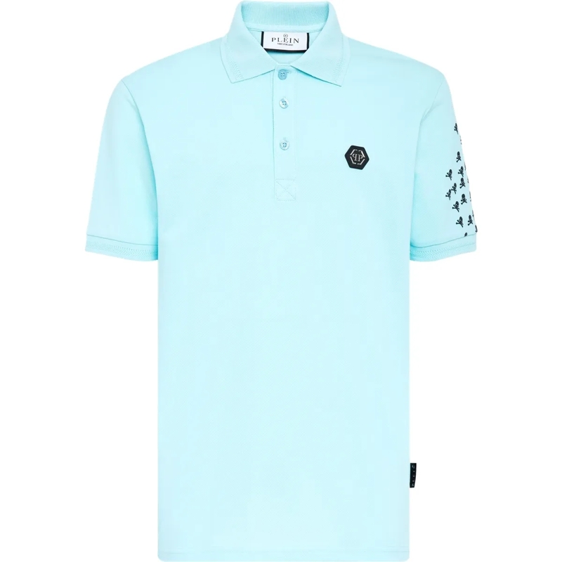 Philipp Plein Top Poloshirt Skull&Bones hell-blau(Image 4)