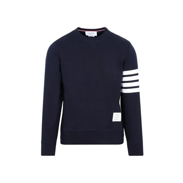 Thom Browne - Navy Cotton Classic 4-Bar Sweatshirt - Größe 5 - blau