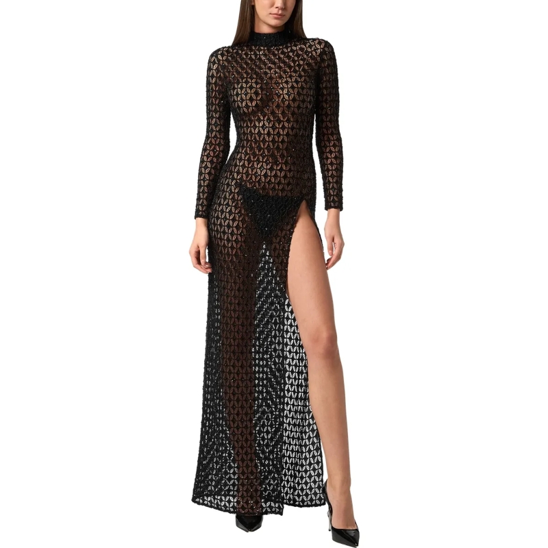 Philipp Plein Maxikleid Long Dress Embellished schwarz(Image 3)