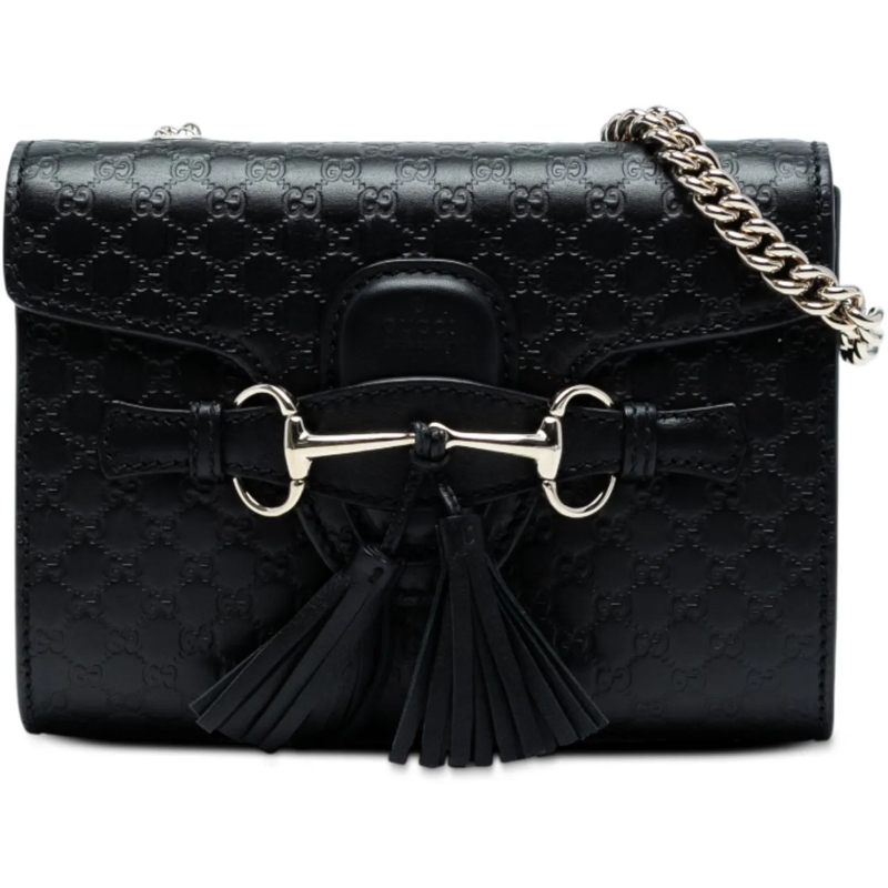 Gucci Schultertasche Mini Microguccissima Emily Crossbody schwarz