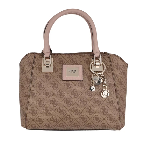 Guess Candace Society Satchel Bag Brown Multi Tote