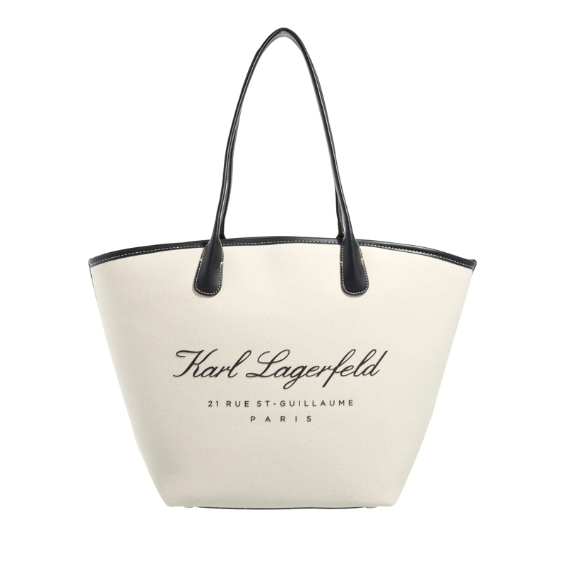 Karl Lagerfeld Shopper Hotel Karl  Medium Canvas Bag Natural/Black