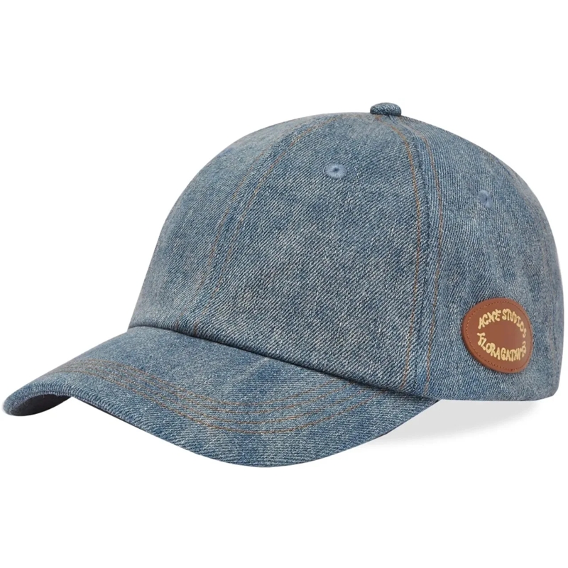 Acne Studios  Carliy Denim Detroit Logo Baseball Cap blau
