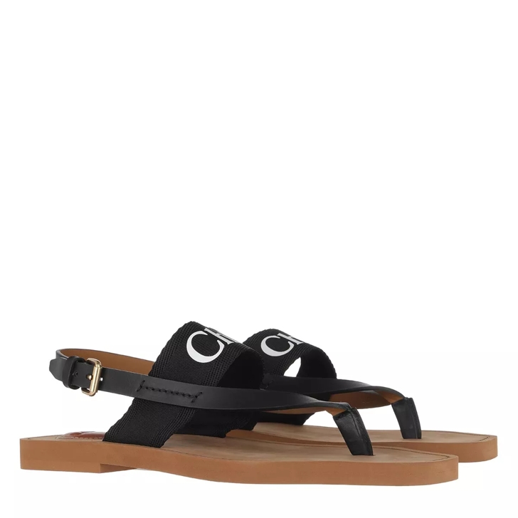 Chlo Logo Strap Sandals Black Strappy sandaal