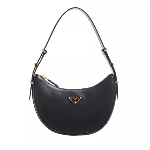 Prada Shoulder Bag Arqué Leather Shoulder Bag Black