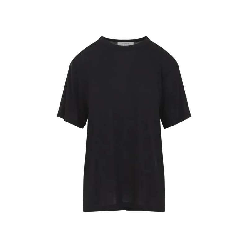 Studio Nicholson T-shirt Relaxed Fit Lyocell T-Shirt Black