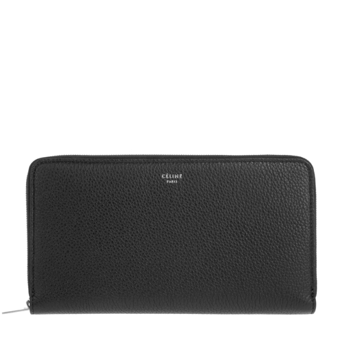Celine Large Zipped Multifunction Wallet Black Portemonnaie mit Zip-Around-Reißverschluss