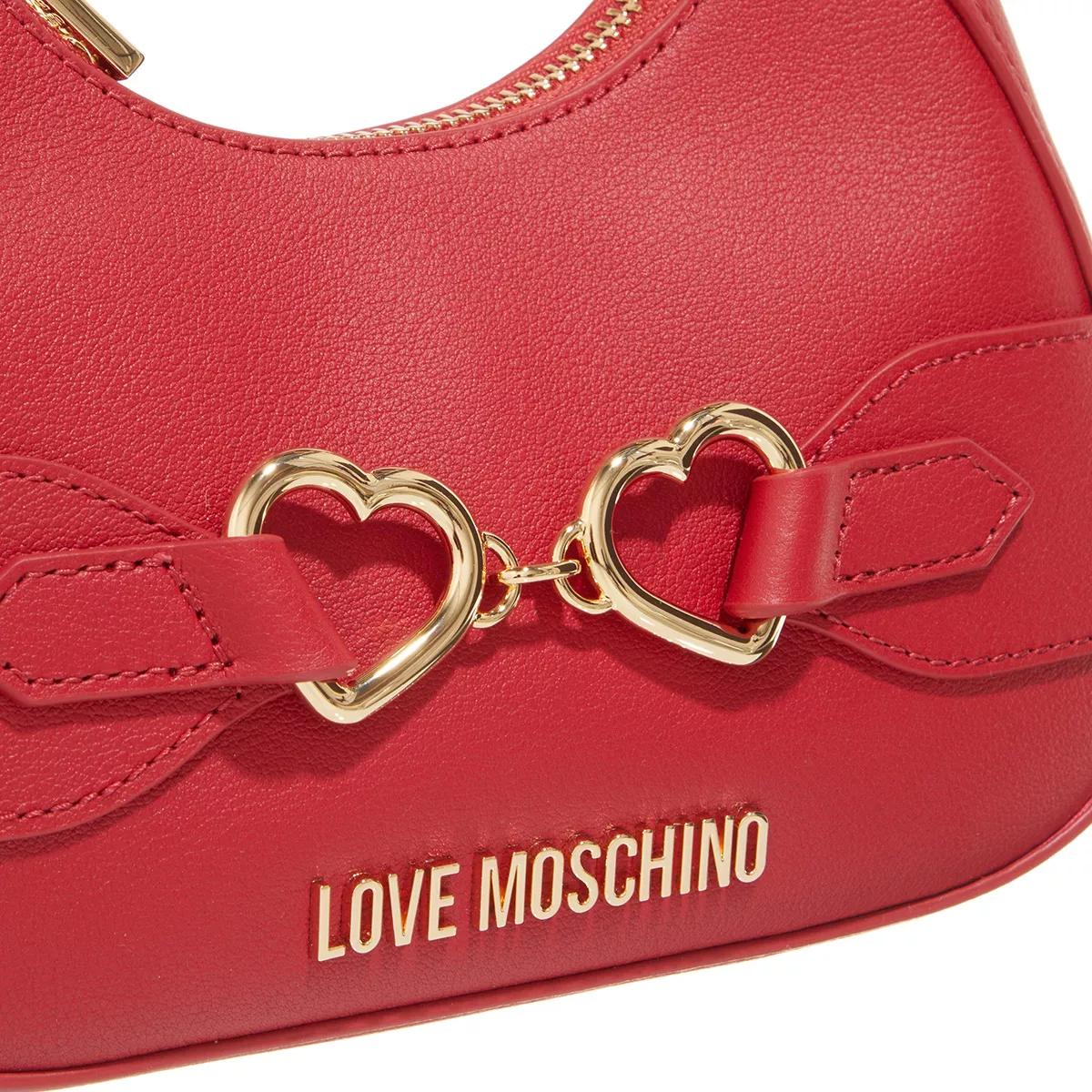 Love Moschino Hobo bags Double Heart Mini Hobo in rood