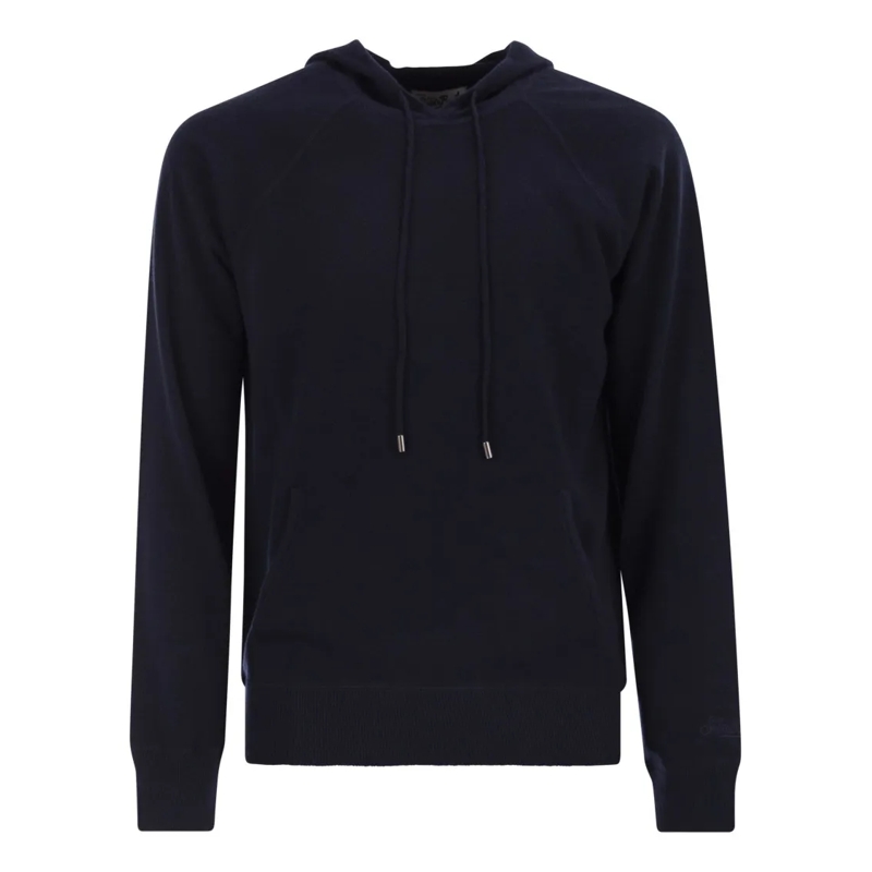 Mc2 Saint Barth Pull Wilbur - Merino Wool Hooded Jumper Blue