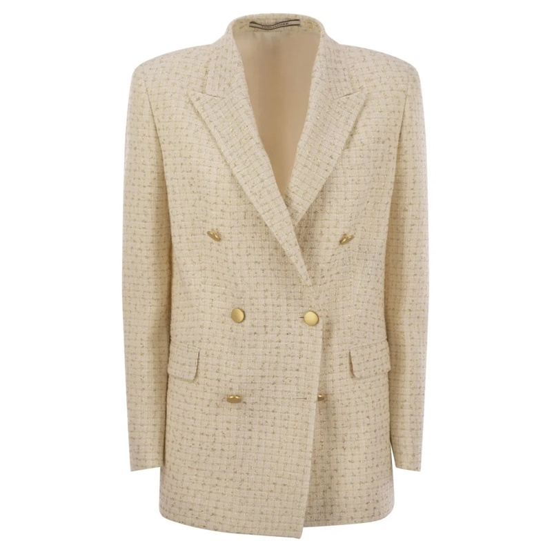 Tagliatore Blazer Tailored Double-Breasted Blazer With Peaked Lapels Neutrals