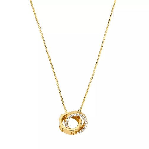 Michael Kors 14K Gold-Plated Interlocking Necklace Gold Mittellange Halskette