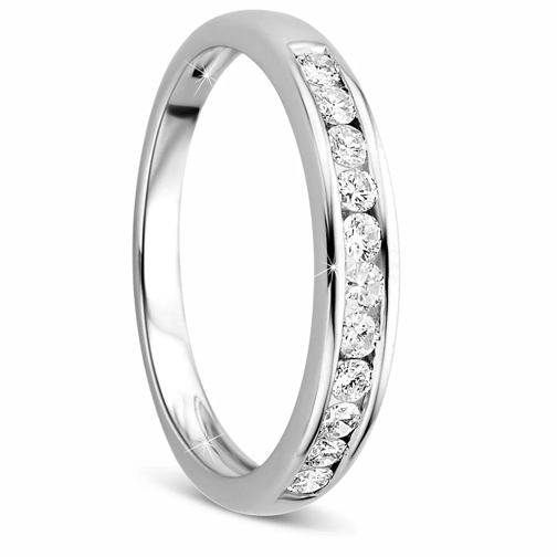DIAMADA 0.33ct Diamond Eternity Ring  14KT White Gold Bague diamant