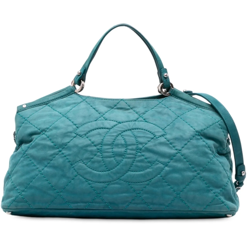 Chanel Schultertasche Small Iridescent Calfskin Sea Hit Tote blau