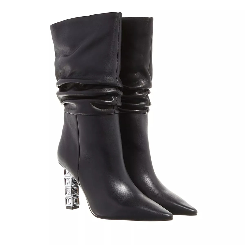 Karl Lagerfeld Stiefel Kolumn Mid Leg Ruche Boot Black