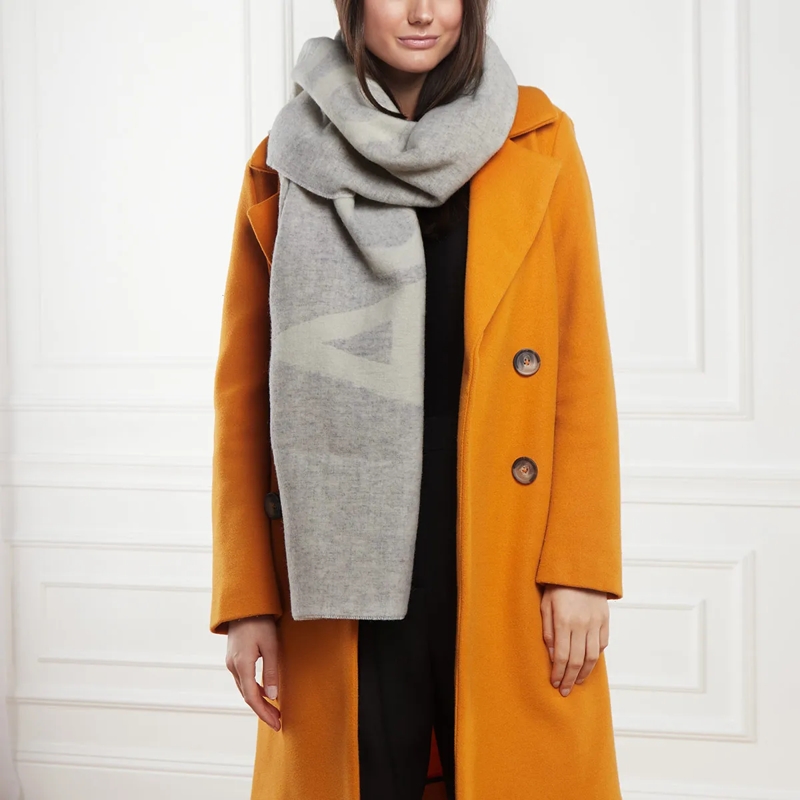 Acne Studios  Toronty Logo Contrast R Mini Scarf - Wool - Grey Grey(Image 2)