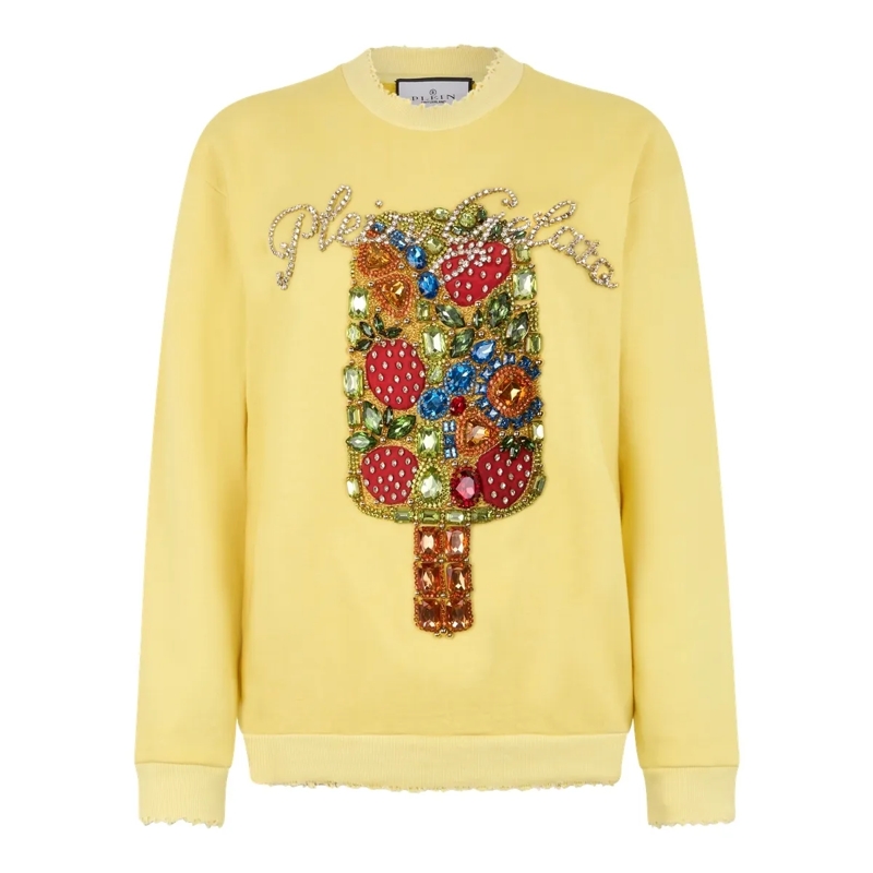 Philipp Plein Top Washed Sweatshirt Gelato gelb