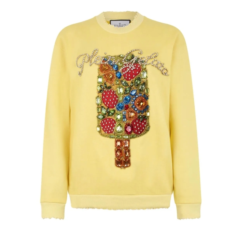 Philipp Plein Sweatshirt Washed Sweatshirt Gelato gelb