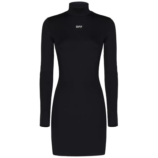 Off-White Turtleneck Dress In Black Stretch Jersey Black 