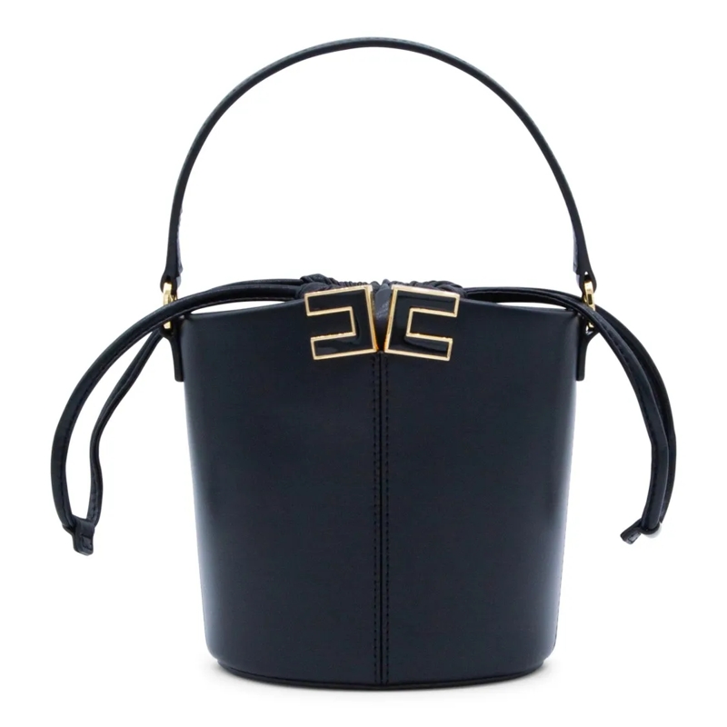 Elisabetta Franchi Sac reporter Bucket Bag With Drawstring Closure Black