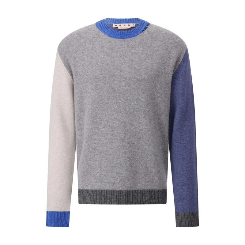 Marni Pull Color-Block Metallic Cashmere Sweater Multicolor