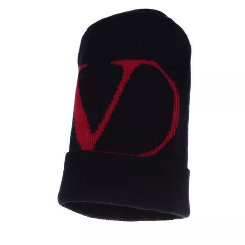 Valentino Garavani Wool Hat Navy/Red Étole