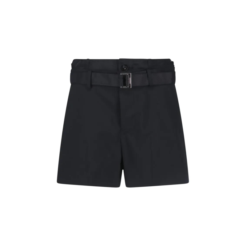 Sacai Legere Shorts Straight-Leg Black Trousers With Tailored Silhouet Black