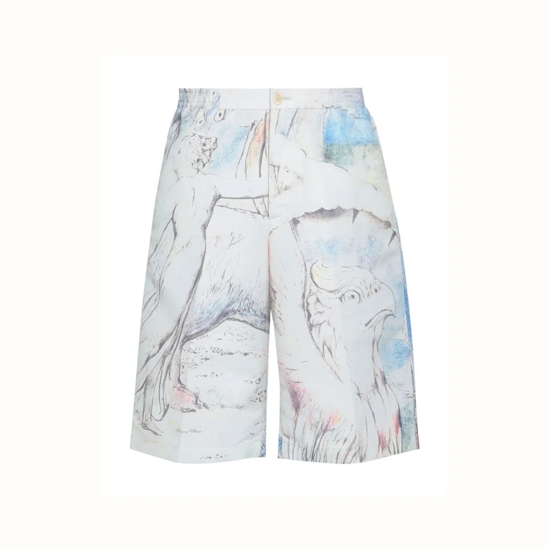 Alexander McQueen Casual Shorts William Blake Dante Shorts White