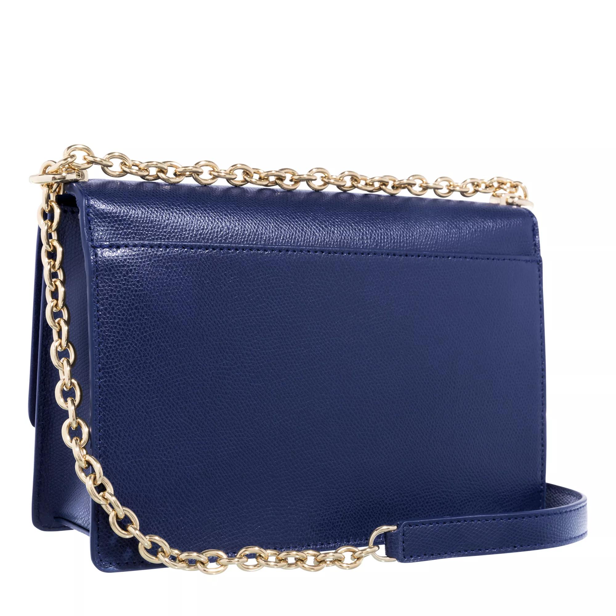 Furla Crossbody Tas van Textuurleer met Kettingriem Blue Dames